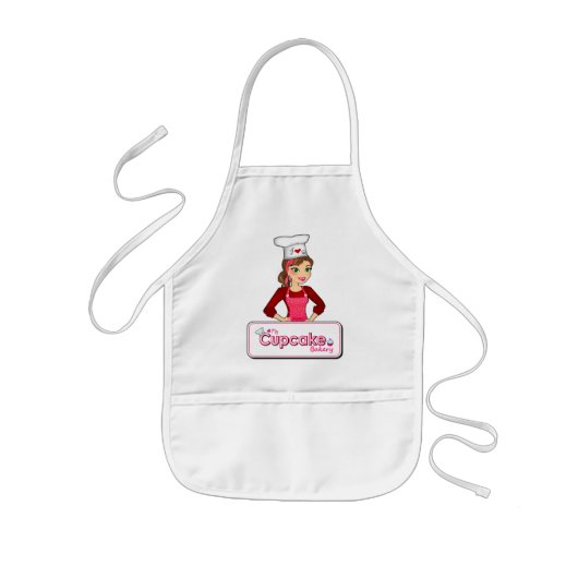 Speciaal gepersonaliseerde "My Cupcake Bakery" Kin Kinder Schort (Voorkant)