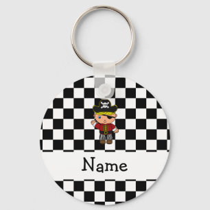 Speciaal gepersonaliseerde naam piratenzwarte witc sleutelhanger