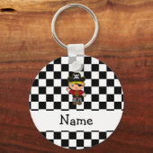 Speciaal gepersonaliseerde naam piratenzwarte witc sleutelhanger (Voorkant)