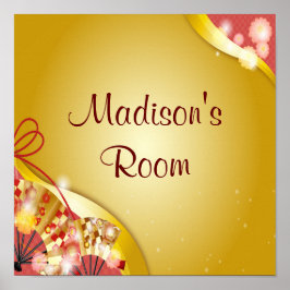 Speciaal gepersonaliseerde naam Tekst Roze Gold Fl Poster