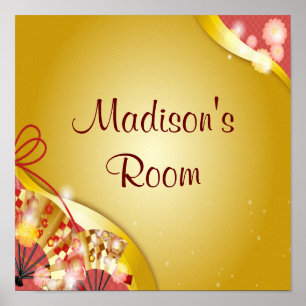 Speciaal gepersonaliseerde naam Tekst Roze Gold Fl Poster