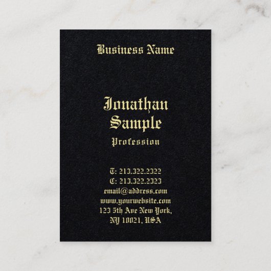 Speciaal gepersonaliseerde oude stijl Tekst zwart  Visitekaartje (Achterkant)