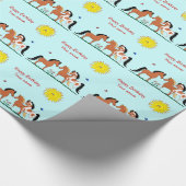 Speciaal gepersonaliseerde paardenboeddies die pap cadeaupapier (Hoek)