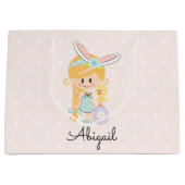 Speciaal gepersonaliseerde paastas met bundel voor large cadeautasje (Voorkant)