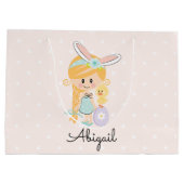 Speciaal gepersonaliseerde paastas met bundel voor large cadeautasje (Achterkant)