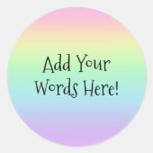 Speciaal gepersonaliseerde pasteelregenboogSticker Ronde Sticker (Voorkant)