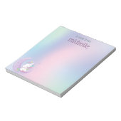 Speciaal gepersonaliseerde pasteelregenboogUnicorn Notitieblok (Linkerzijde)