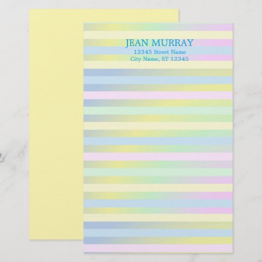 Speciaal gepersonaliseerde pasteitserij briefpapier (Voorkant / Achterkant)