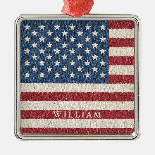 Speciaal gepersonaliseerde patriottische Amerikaan Metalen Ornament (Voorkant)