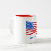 Speciaal gepersonaliseerde patriottische Amerikaan Tweekleurige Koffiemok (Voorkant links)