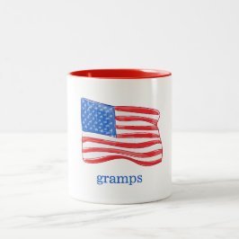 Speciaal gepersonaliseerde patriottische Amerikaan Tweekleurige Koffiemok