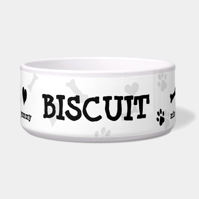 Speciaal gepersonaliseerde puppy Modern Dog Bowl Voerbakje (Voorkant)