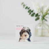 Speciaal gepersonaliseerde QR-code voor dubbelfoto Vierkante Visitekaartje (Staand voorkant)