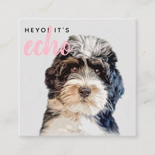 Speciaal gepersonaliseerde QR-code voor dubbelfoto Vierkante Visitekaartje (Voorkant)