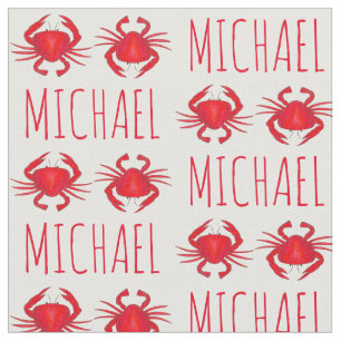 Speciaal gepersonaliseerde Red Maryland Crab Crabs Stof