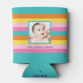 Speciaal gepersonaliseerde regenboogstripes blikjeskoeler (Achterkant)