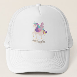 Speciaal gepersonaliseerde regenboogUnicorn Simple Trucker Pet