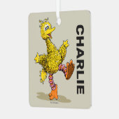 Speciaal gepersonaliseerde Retro Art Big Bird Metalen Ornament (Voorkant links)