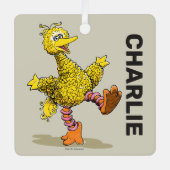 Speciaal gepersonaliseerde Retro Art Big Bird Metalen Ornament (Voorkant)