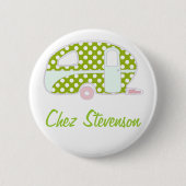 Speciaal gepersonaliseerde Retro Art Caravan Owner Ronde Button 5,7 Cm (Voorkant)