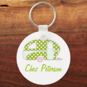Speciaal gepersonaliseerde Retro Art Caravan Owner Sleutelhanger (Voorkant)