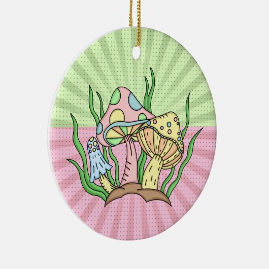 Speciaal gepersonaliseerde Retro Pop Art-paddensto Keramisch Ornament (Rechts)