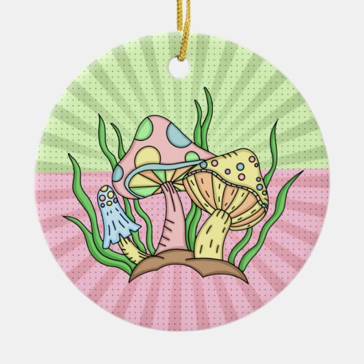 Speciaal gepersonaliseerde Retro Pop Art-paddensto Keramisch Ornament (Voorkant)