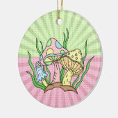 Speciaal gepersonaliseerde Retro Pop Art-paddensto Keramisch Ornament (Links)