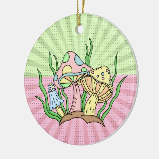 Speciaal gepersonaliseerde Retro Pop Art-paddensto Keramisch Ornament (Links)