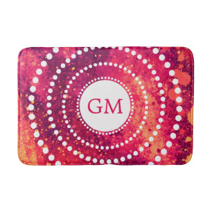 Speciaal gepersonaliseerde roze monogram schilderk badmat