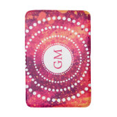 Speciaal gepersonaliseerde roze monogram schilderk badmat (Voorkant Verticaal)