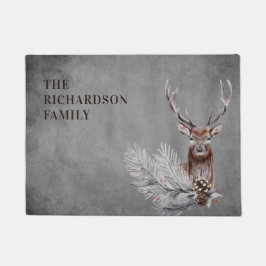 Speciaal gepersonaliseerde Rustic Grey Deer Huntin Deurmat