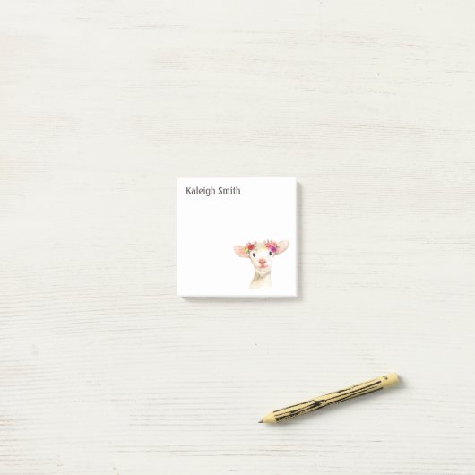 Speciaal gepersonaliseerde schaap / Paarse lammere Post-it® Notes (Op bureau)