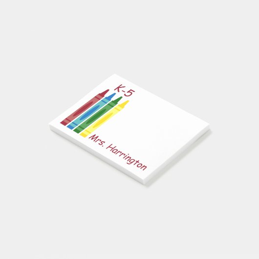 Speciaal gepersonaliseerde scholen post-it® notes (Schuin)