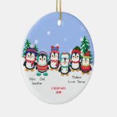 Speciaal gepersonaliseerde sneeuwscène met zes pin keramisch ornament (Rechts)