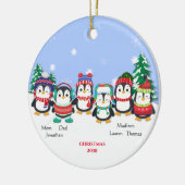 Speciaal gepersonaliseerde sneeuwscène met zes pin keramisch ornament (Links)