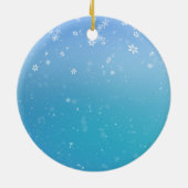 Speciaal gepersonaliseerde sneeuwscène met zes pin keramisch ornament (Achterkant)