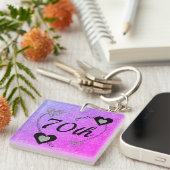 Speciaal gepersonaliseerde speciale verjaardagssle sleutelhanger (Voorkant Rechts)