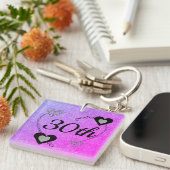 Speciaal gepersonaliseerde speciale verjaardagssle sleutelhanger (Voorkant Rechts)