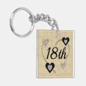 Speciaal gepersonaliseerde speciale verjaardagssle sleutelhanger (Voorkant Links)