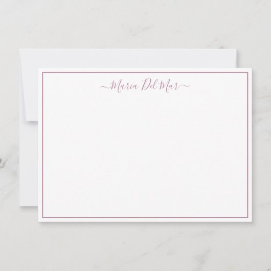 Speciaal gepersonaliseerde Stationery Modern Dusty Notitiekaartje (Voorkant)