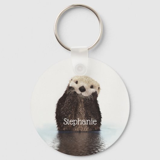 Speciaal gepersonaliseerde stutterotter in water sleutelhanger (Voorkant)