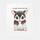 Speciaal gepersonaliseerde suikerglider Belly Rub Fleece Deken (Voorkant)