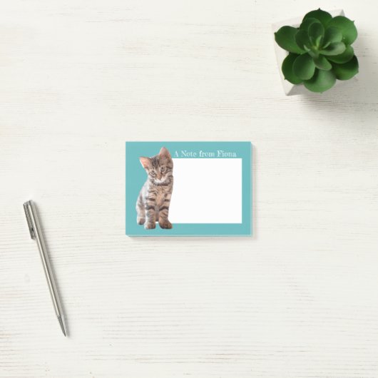 Speciaal gepersonaliseerde Tabby Cat Kitten Foto g Post-it® Notes (Kantoor)