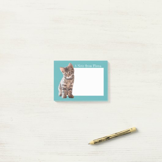 Speciaal gepersonaliseerde Tabby Cat Kitten Foto g Post-it® Notes (Op bureau)