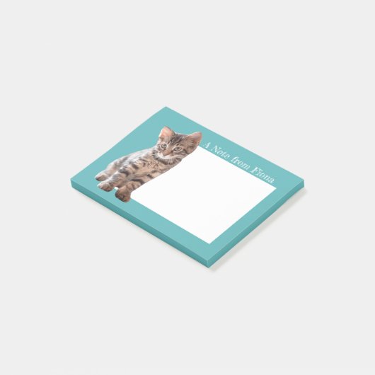 Speciaal gepersonaliseerde Tabby Cat Kitten Foto g Post-it® Notes (Schuin)