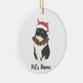 Speciaal gepersonaliseerde Tuxedo Ragamuffin Cat Keramisch Ornament (Rechts)