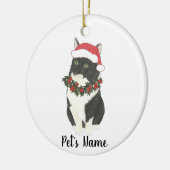 Speciaal gepersonaliseerde Tuxedo Ragamuffin Cat Keramisch Ornament (Links)