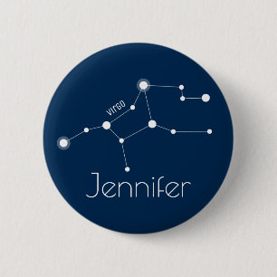 Speciaal gepersonaliseerde Virgo Zodiac Constellat Ronde Button 5,7 Cm