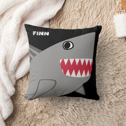 Speciaal gepersonaliseerde vun grijze haai op zwar kussen (Deken)